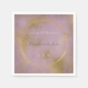 Lila Paars met een donkerbruine dandelion bruiloft Servet