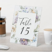 Lila Paars pony Wildflower Weddennummer Reclamebord Met Voetstuk (Insitu)