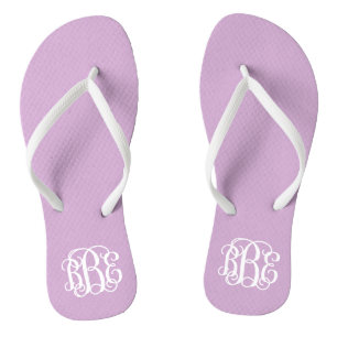 Lila Paars Preppy Script Monogram Teenslippers