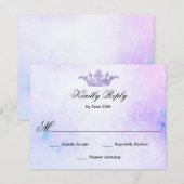 Lila Paars Quinceanera RSVP Kaartje (Voorkant / Achterkant)