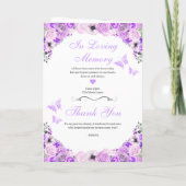 Lila Paars Quinceanera Tiara Butterflies Programma (Achterkant)