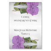 Lila Paars Roos bruiloft DIY Fold Place Card Kaart (Voorkant)
