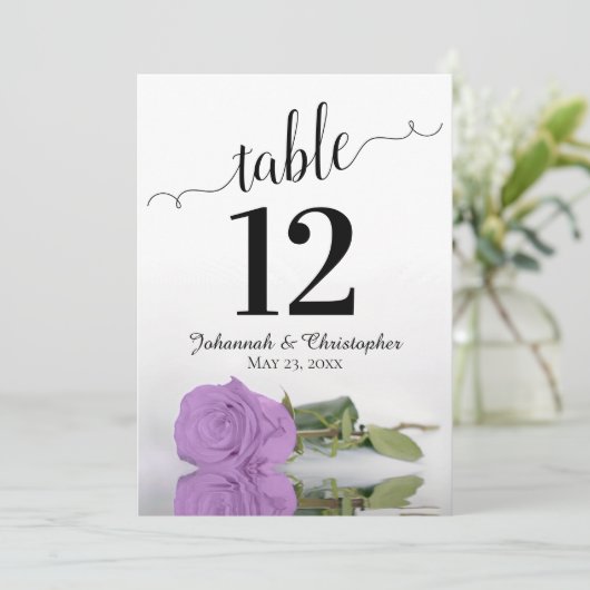 Lila Paars Roos Chic Wedstrijd-nummer Groot (Staand voorkant)