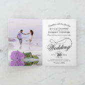 Lila Paars Roos Elegant Romantic Foto Weddenschap (Binnen)