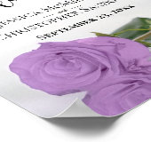 Lila Paars Roos Elegant Weddenschap Welkomstteken Poster (Hoek)