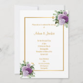 LILA PAARS ROOS EUCALYPTUS WHITE WEDING KAART (Voorkant)