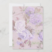 LILA PAARS ROOS GOLD WHITE CUSTOM BIRTHDAY KAART (Achterkant)