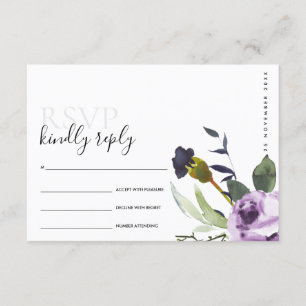 LILA PAARS ROOS VREDE BUNCH WEDDING RSVP INFORMATIEKAARTJE