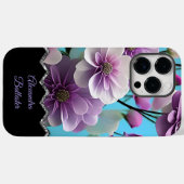Lila Paars Roze bloemen blauw Case-Mate iPhone Case (Achterkant (horizontaal))
