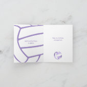 lila paars volleybalfeest kaart (Binnen)