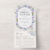 Lila Paars Vrijgezellenfeest All In One Uitnodiging (Binnen)