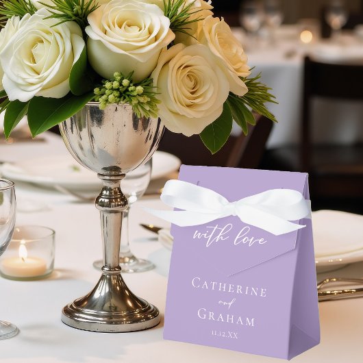 Lila Paars Witte Typografie Aangepaste Trouw Bedankdoosjes