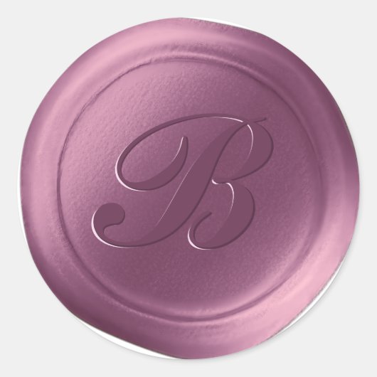 Lila Paarse 1 Letter Monogram Wax Seal Stickers (Voorkant)
