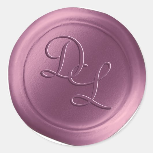 Lila Paarse 2 Letter Monogram Wax Seal Stickers (Voorkant)