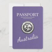 Lila Paarse Australië Paspoort Bewaar de datum Save The Date (Voorkant)