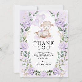 Lila Paarse Baby Bedankkaart