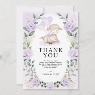 Lila Paarse Baby Bedankkaart