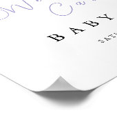 Lila paarse Bloemen baby shower Welkomstbord Poster (Hoek)