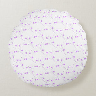 Lila paarse bloemen, kleine pasteelafdruk rond kussen