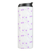 Lila paarse bloemen, kleine pasteelafdruk thermosbeker (Gedraaid links)