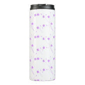 Lila paarse bloemen, kleine pasteelafdruk thermosbeker (Achterkant)
