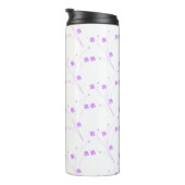 Lila paarse bloemen, kleine pasteelafdruk thermosbeker (Geroteerd rechts)
