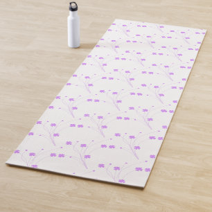 Lila paarse bloemen, kleine pasteelafdruk yogamat