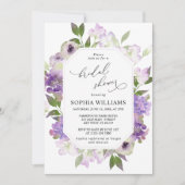 Lila paarse bloemen — Uitnodiging voor bridale dou (Voorkant)