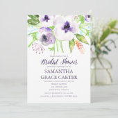 Lila Paarse Bloemen Vrijgezellenfeest Kaart (Staand voorkant)