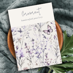 Lila Paarse bloemenschrift 2 oorbel studentenhoude Visitekaartje