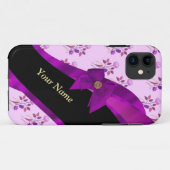 Lila paarse  bloemmotief Case-Mate iPhone case (Achterkant (horizontaal))