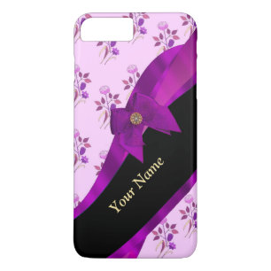 Lila paarse bloemmotief Case-Mate iPhone case