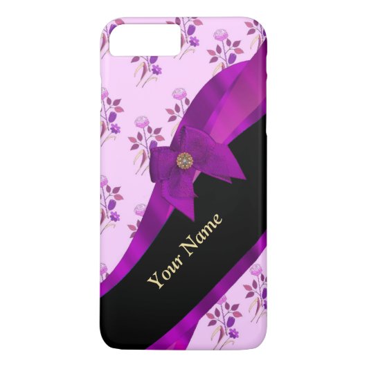Lila paarse  bloemmotief Case-Mate iPhone case (Achterkant)