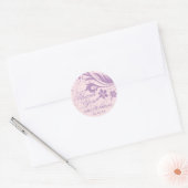 Lila Paarse Blush Bloemen Bruiloft Dank u Favor Ronde Sticker (Envelop)