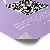 Lila Paarse bruiloft huwelijksreis fonds QR-code Poster (Hoek)