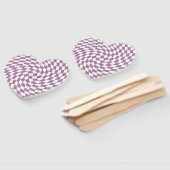 Lila Paarse cheque op Collectie voor weduwen Handwaaier (Niet-gemonteerd)