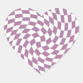 Lila Paarse cheque op Collectie voor weduwen Hart Sticker (Voorkant)