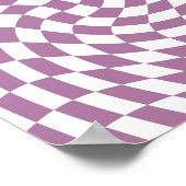 Lila Paarse cheque op Collectie voor weduwen Poster (Hoek)