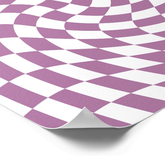 Lila Paarse cheque op Collectie voor weduwen Poster (Hoek)