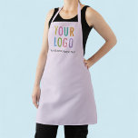 Lila Paarse Custom Schort met Logo All Over Print<br><div class="desc">Personaliseer dit all-over-print schort met uw eigen bedrijf logo of afbeelding en aangepaste tekst. De tekst kan een naam, bedrijfstaklijn, websiteadres, handvat voor sociale media of andere gepersonaliseerde tekst zijn om jezelf uit te drukken. Verkrijgbaar in lichte paarse en andere kleuren (alle kleuren zijn aanpasbaar). Verkrijgbaar in grote, middelgrote en...</div>