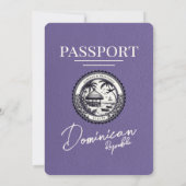 Lila Paarse Dominicaanse Republiek Paspoortbruilof Kaart (Achterkant)