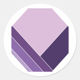 Lila Paarse elegante Vee Home Pattern Ronde Sticker