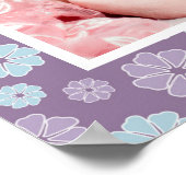 Lila Paarse en Blauwe Bloemen Custom Foto Poster (Hoek)