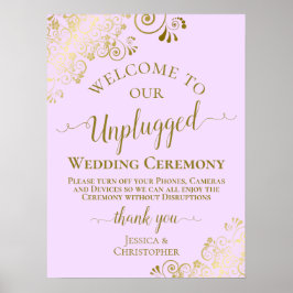 Lila Paarse en Gold Unplugged Wedding Ceremonie Poster