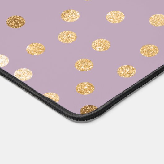 Lila Paarse en gouden Glitter Dot Patterned Bureaumat (Hoek)