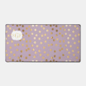 Lila Paarse en gouden Glitter Dot Patterned Bureaumat (Voorkant)
