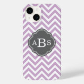 Lila Paarse en Grijze Chevron Custom Monogram Case-Mate iPhone Case (Achterkant)