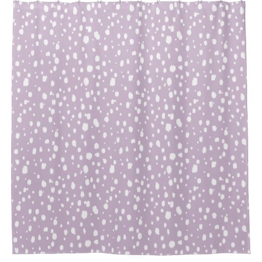 Lila Paarse en witte Abstracte Stippen Douchegordijn