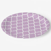 Lila Paarse en witte Marokkaanse Quatrefoil Papieren Bordje (Gekanteld)