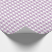 Lila Paarse en witte pastel gingham Cadeaupapier (Hoek)